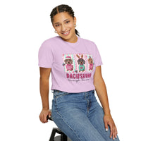 Dachshund Through the Snow - Comfort Colors | Trendy Women's T-Shirt. Direct to Garment. Printed & Shipped in the USA. Unisex Sizes.