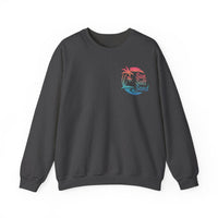 Sun Salt Sand, Beach Sunset - Front & Back Print – Gildan Heavy Blend | Trendy Women’s and Men's Soft Sweatshirt. Direct to Garment. Printed & Shipped in the USA. Unisex Sizes.