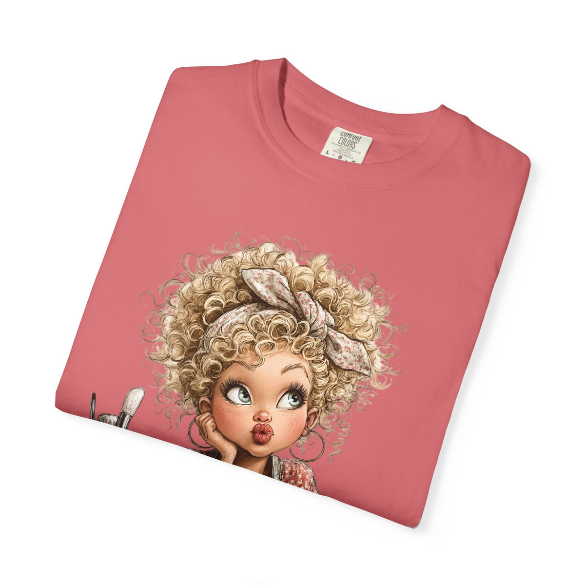 Cute Artist Curly Girl - Comfort Colors | Trendy Women's T-Shirt. Direct to Garment. Printed & Shipped in the USA. Unisex Sizes.