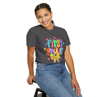 Coquette First Grade Pencil Bow - Comfort Colors | Trendy Women's T-Shirt. Direct to Garment. Printed & Shipped in the USA. Unisex Sizes.
