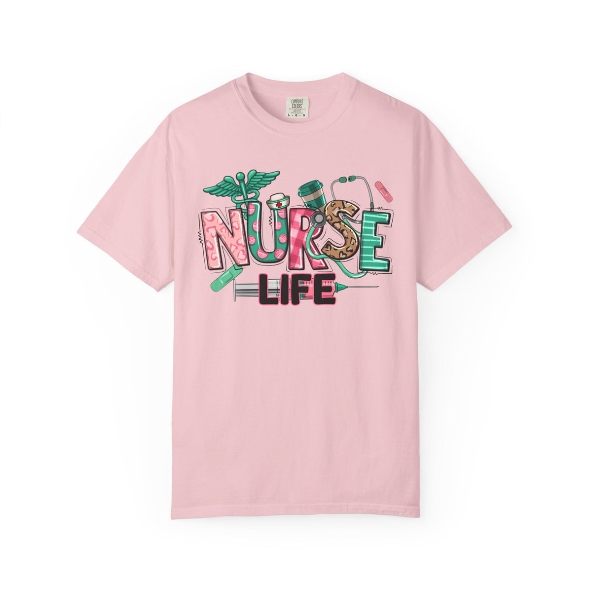 Nurse Life Cute Preppy Healthcare - Comfort Colors | Trendy Women's T-Shirt. Direct to Garment. Printed & Shipped in the USA. Unisex Sizes.