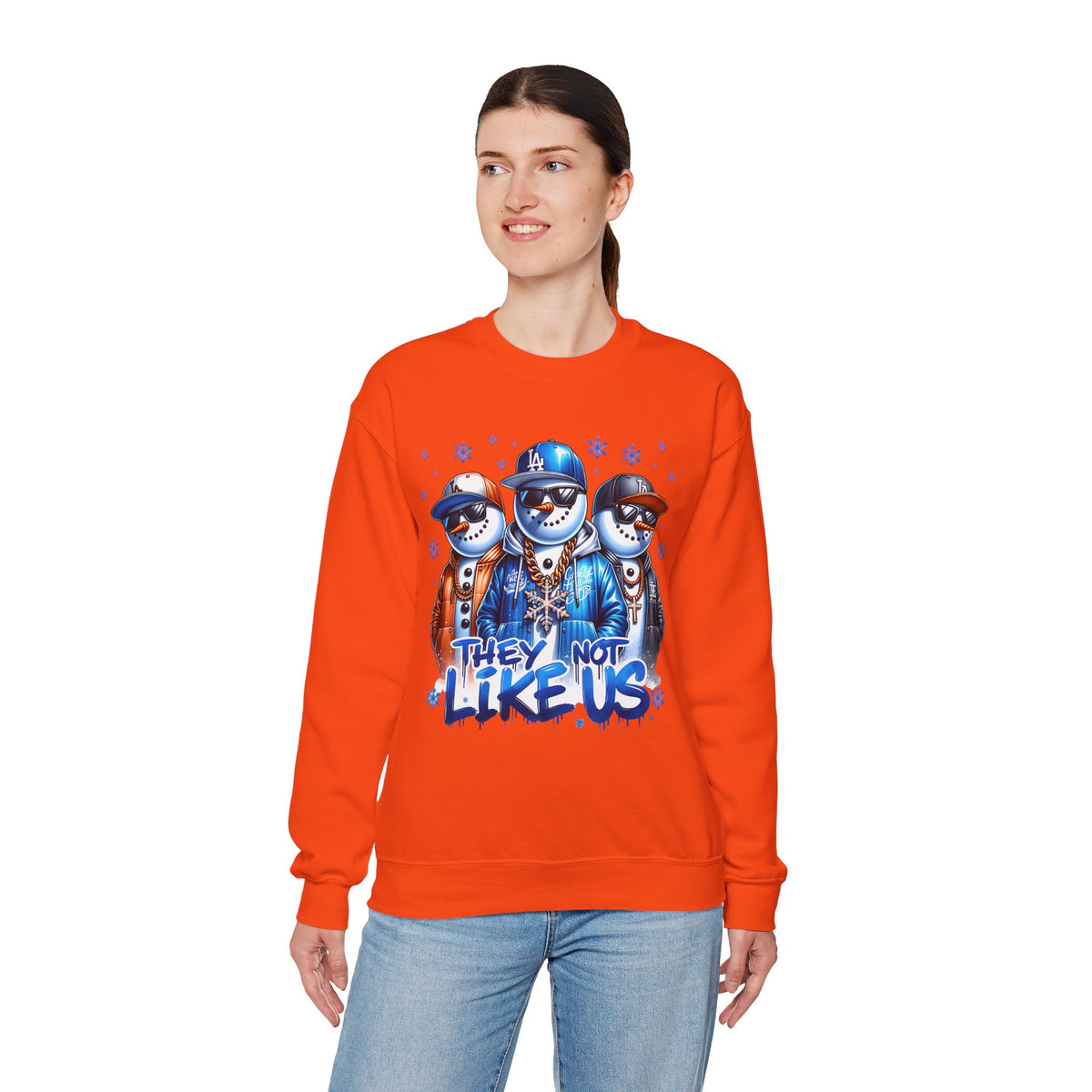 They Not Like Us Snowmen – Gildan Heavy Blend | Trendy Men's and Women’s Soft Sweatshirt. Direct to Garment. Printed & Shipped in the USA. Unisex Sizes.