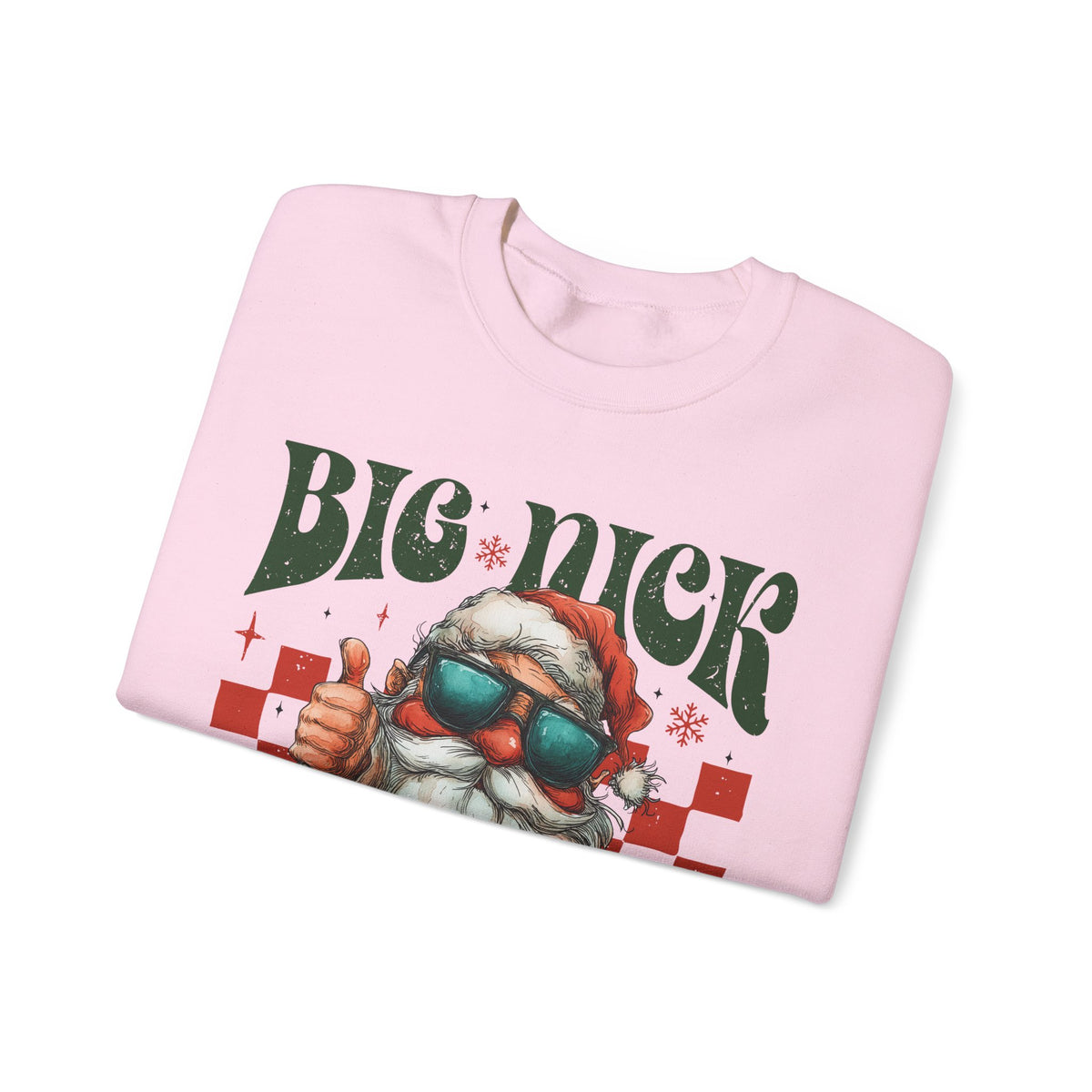 Big Nick Energy - Retro Santa Thumbs Up – Gildan Heavy Blend | Trendy Men's and Women’s Soft Sweatshirt. Direct to Garment. Printed & Shipped in the USA. Unisex Sizes.