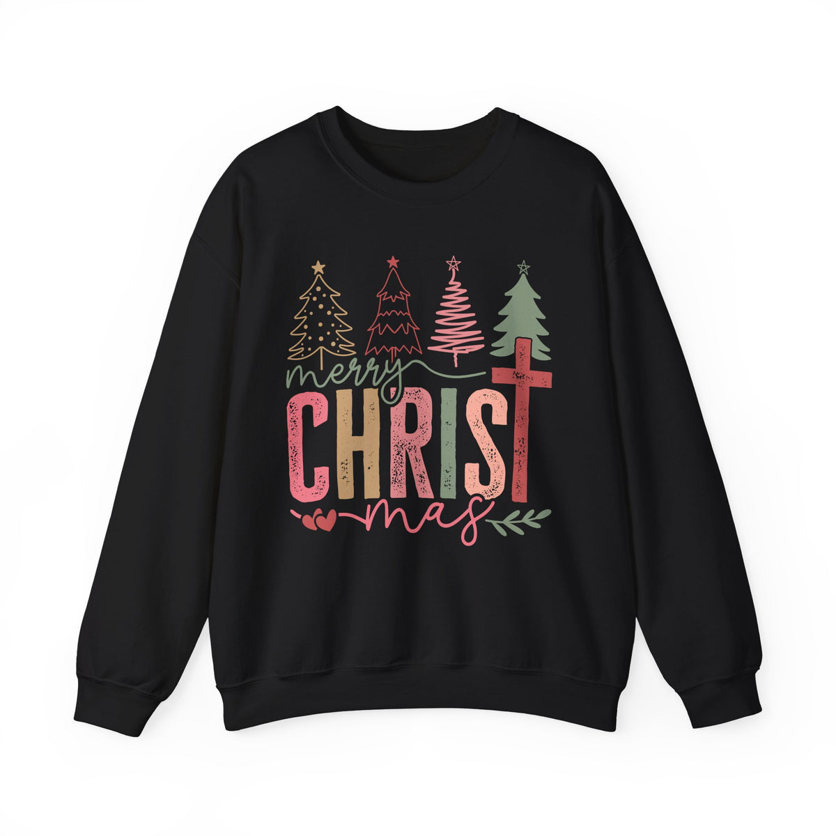 Merry ChrisTmas Christian Faith Graphic – Gildan Heavy Blend | Trendy Women’s Soft Sweatshirt. Direct to Garment. Printed & Shipped in the USA. Unisex Sizes.