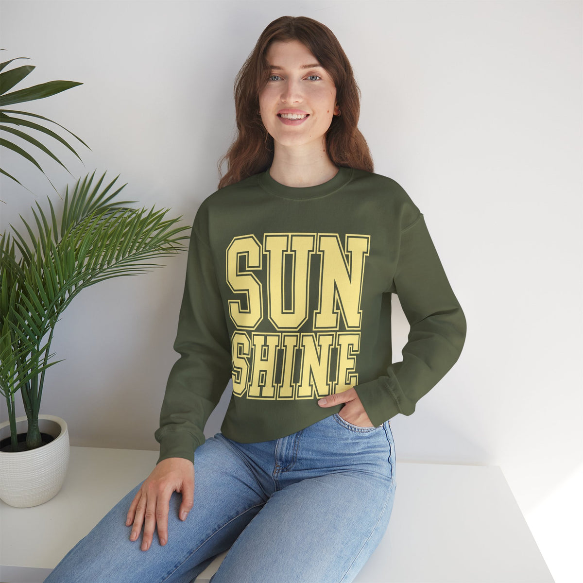 Sunshine – Gildan Heavy Blend | Trendy Women’s Soft Sweatshirt. Direct to Garment. Printed & Shipped in the USA. Unisex Sizes.