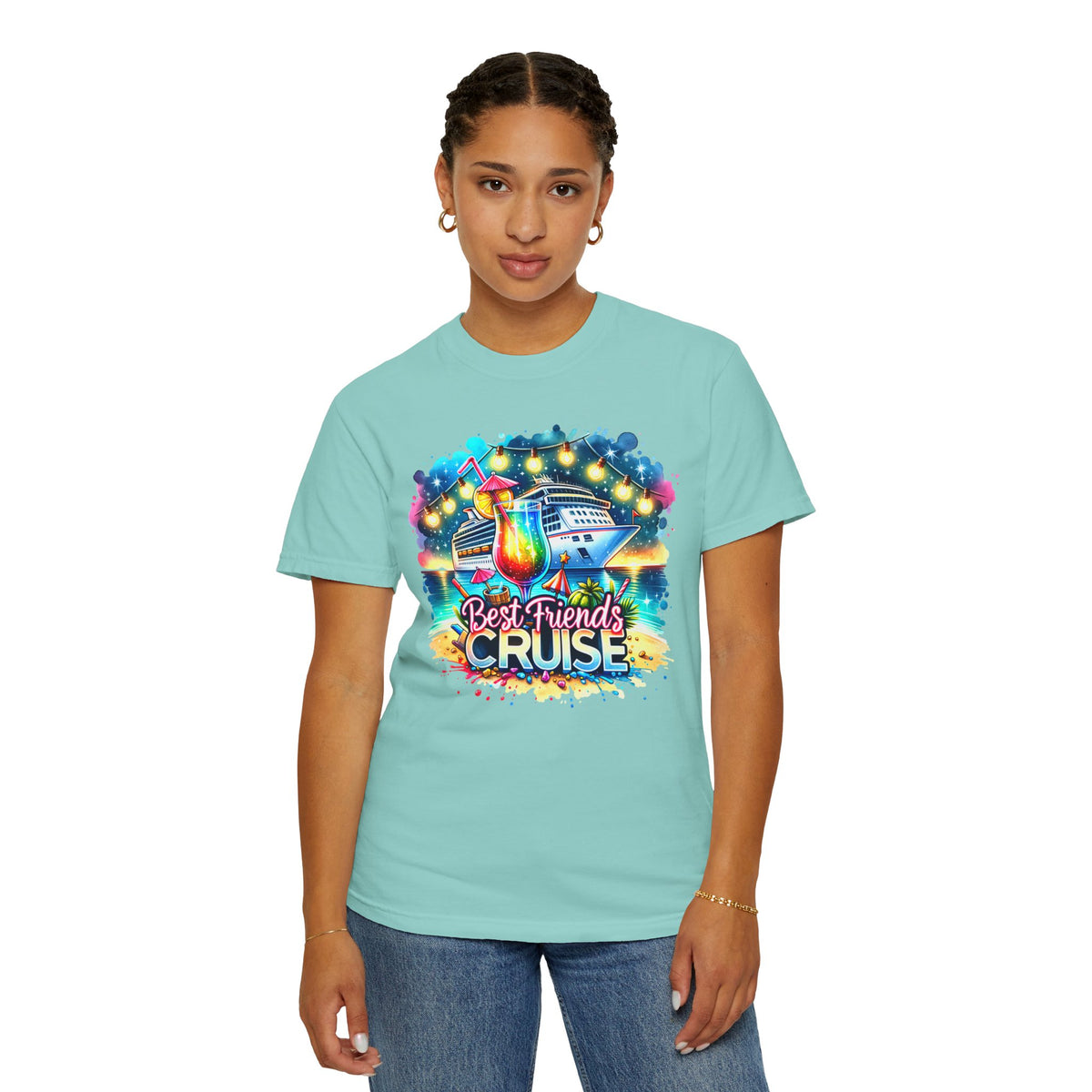 Best Friends Cruise - Comfort Colors | Trendy Women's T-Shirt. Direct to Garment. Printed & Shipped in the USA. Unisex Sizes.
