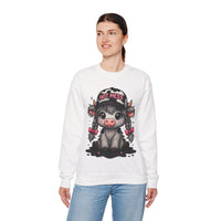 Cute Highland Cow 'Hot Mess' In Braids – Gildan Heavy Blend | Trendy Women’s Soft Sweatshirt. Direct to Garment. Printed & Shipped in the USA. Unisex Sizes.