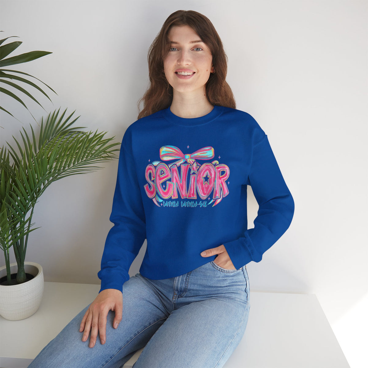 Preppy Senior Coquette 2026 – Gildan Heavy Blend | Trendy Women’s Soft Sweatshirt. Direct to Garment. Printed & Shipped in the USA. Unisex Sizes.