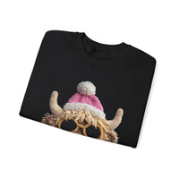 Faux Crochet Highland Cow Bubblegum – Gildan Heavy Blend | Trendy Women’s Soft Sweatshirt. Direct to Garment. Printed & Shipped in the USA. Unisex Sizes.