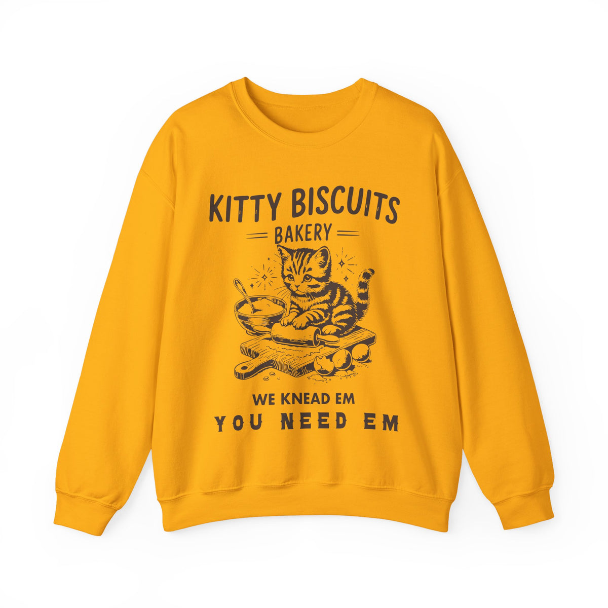 Kitty Biscuits Bakery – Gildan Heavy Blend | Trendy Women’s and Men's Soft Sweatshirt. Direct to Garment. Printed & Shipped in the USA. Unisex Sizes.