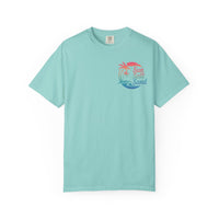 Sun Salt Sand, Beach Sunset - Front & Back Print - Comfort Colors | Trendy Women's and Men's T-Shirt. Direct to Garment. Printed & Shipped in the USA. Unisex Sizes.