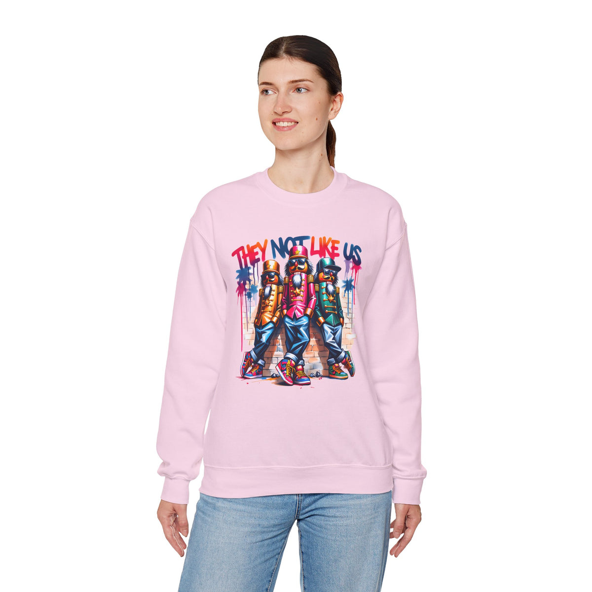They Not Like Us Nutcracker Trio Christmas – Gildan Heavy Blend | Trendy Women’s and Men's Soft Sweatshirt. Direct to Garment. Printed & Shipped in the USA. Unisex Sizes.