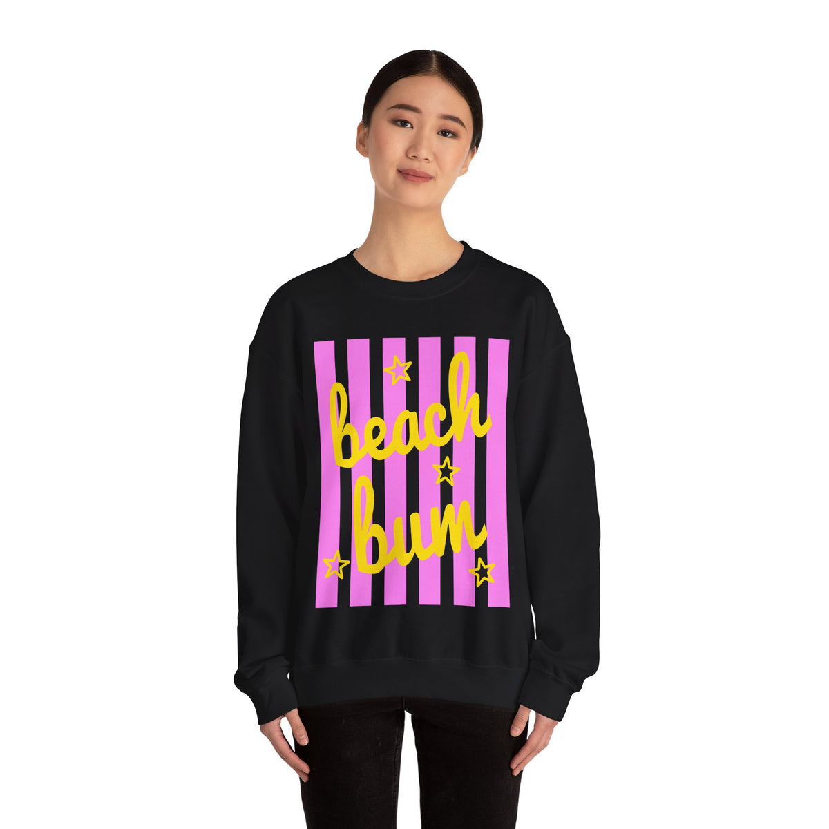 Beach Bum – Gildan Heavy Blend | Trendy Men's & Women’s Soft Sweatshirt. Direct to Garment. Printed & Shipped in the USA. Unisex Sizes.