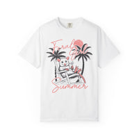 Feral Girl Summer, Possum on a Beach - Comfort Colors | Trendy Women's T-Shirt. Direct to Garment. Printed & Shipped in the USA. Unisex Sizes.