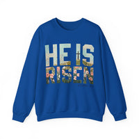 He Is Risen, Christian Floral Easter – Gildan Heavy Blend | Trendy Women’s Soft Sweatshirt. Direct to Garment. Printed & Shipped in the USA. Unisex Sizes.