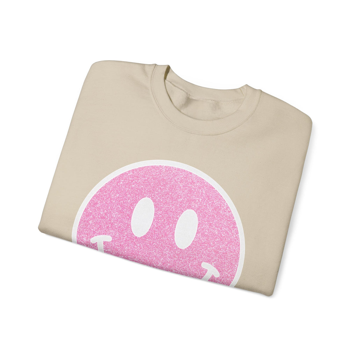 Glitter Smiley – Gildan Heavy Blend | Trendy Women’s Soft Sweatshirt. Direct to Garment. Printed & Shipped in the USA. Unisex Sizes.