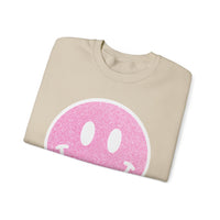 Glitter Smiley – Gildan Heavy Blend | Trendy Women’s Soft Sweatshirt. Direct to Garment. Printed & Shipped in the USA. Unisex Sizes.