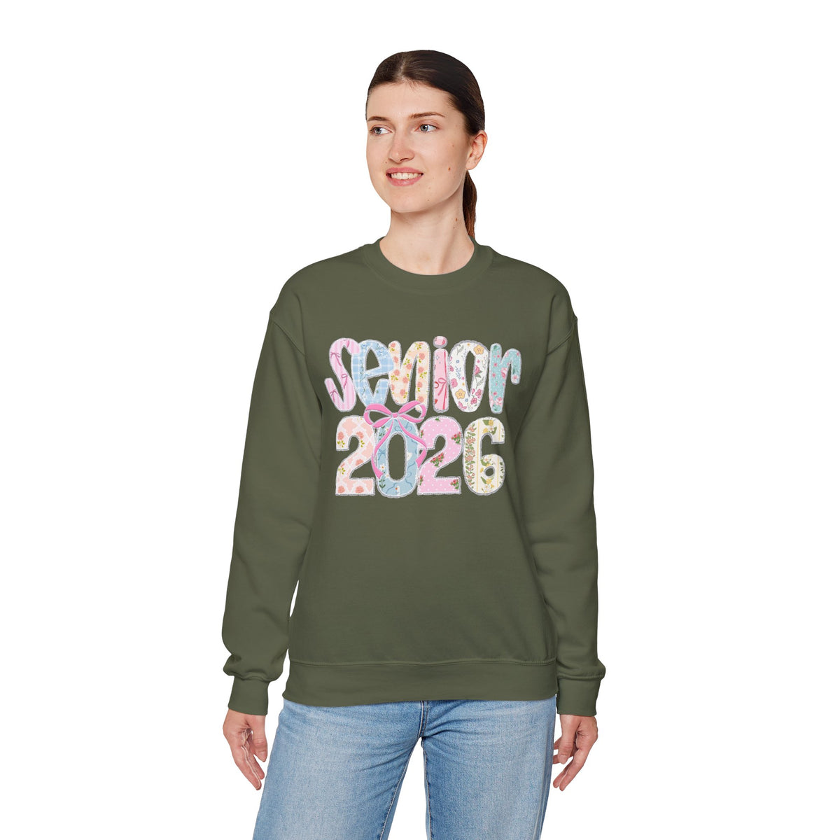Class of 2026 Senior - Pink Coquette Bow – Gildan Heavy Blend | Trendy Women’s Soft Sweatshirt. Direct to Garment. Printed & Shipped in the USA. Unisex Sizes.