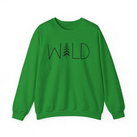 Wild Graphic, Nature, Pine Tree, Adventure – Gildan Heavy Blend | Trendy Women’s and Men's Soft Sweatshirt. Direct to Garment. Printed & Shipped in the USA. Unisex Sizes.