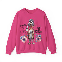 Retired Not Expired, Leopard Funny Grandma – Gildan Heavy Blend | Trendy Women’s Soft Sweatshirt. Direct to Garment. Printed & Shipped in the USA. Unisex Sizes.