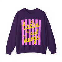 Tacos and Margs – Gildan Heavy Blend | Trendy Women’s Soft Sweatshirt. Direct to Garment. Printed & Shipped in the USA. Unisex Sizes.