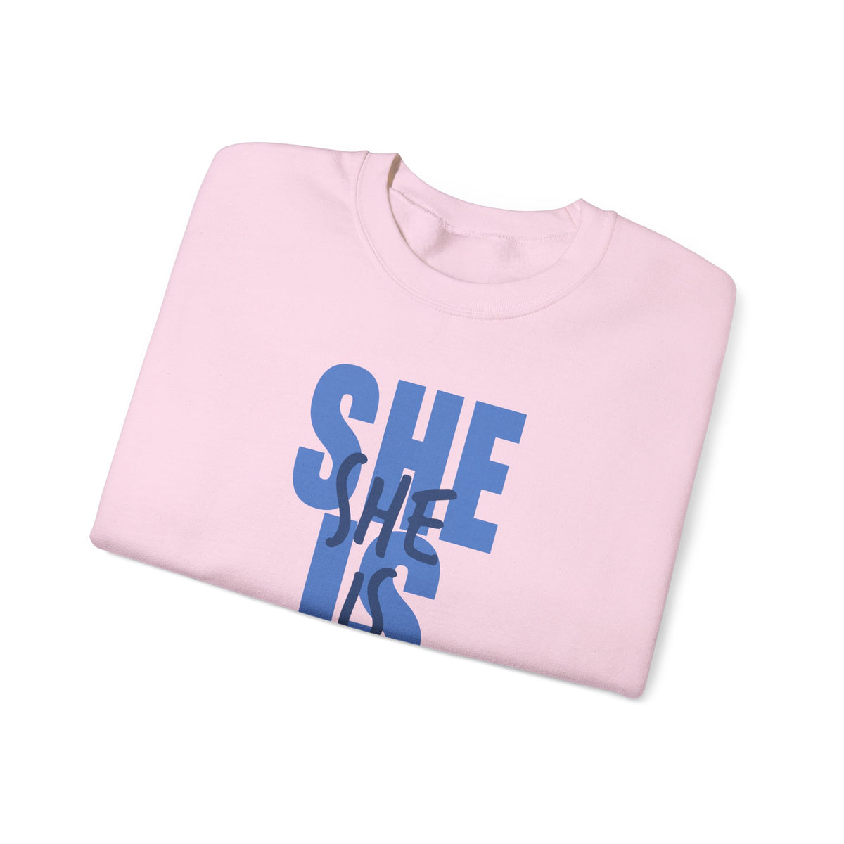 She Is Worthy – Gildan Heavy Blend | Trendy Women’s Soft Sweatshirt. Direct to Garment. Printed & Shipped in the USA. Unisex Sizes.
