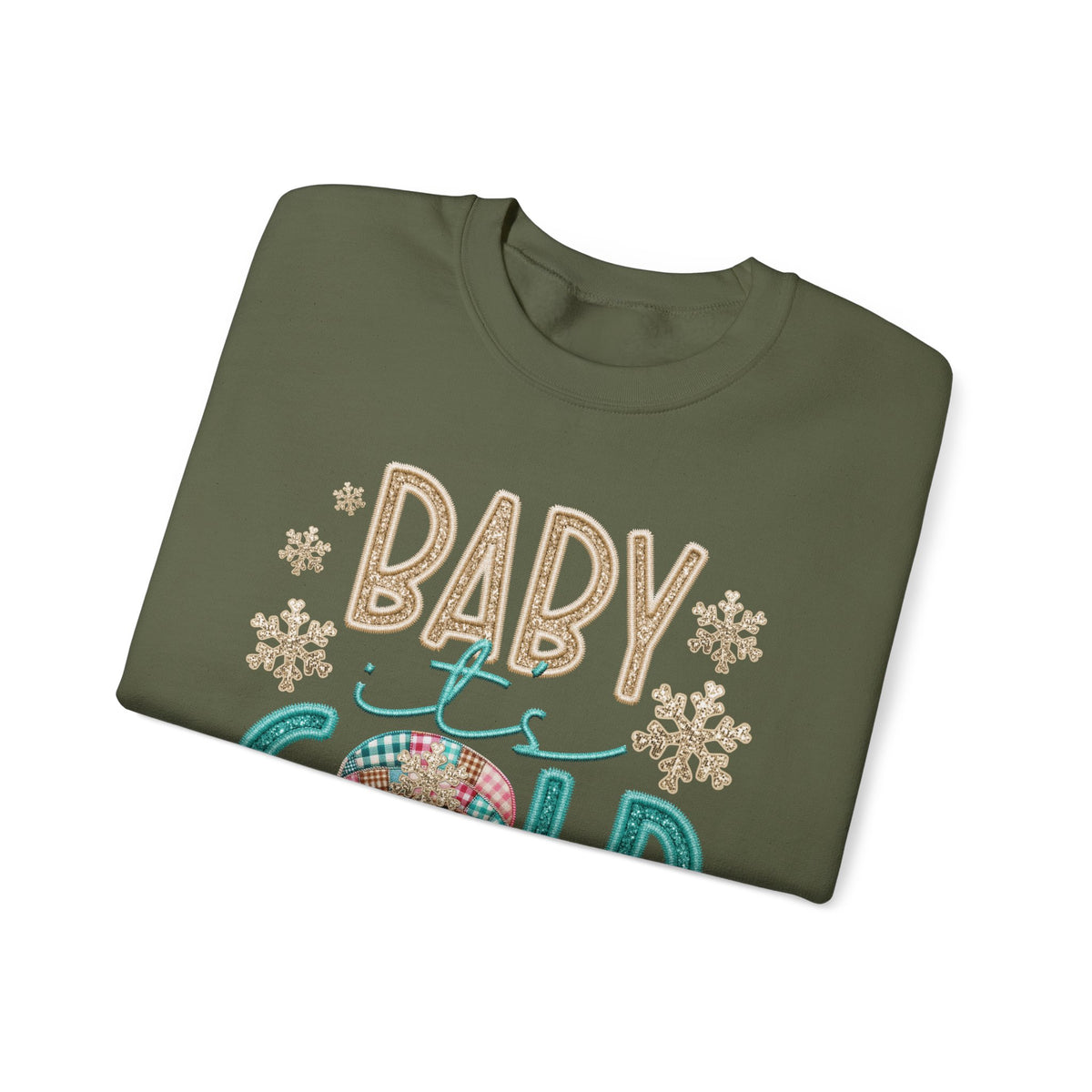 Baby It's Cold Outside Snowman – Gildan Heavy Blend | Trendy Women’s Soft Sweatshirt. Direct to Garment. Printed & Shipped in the USA. Unisex Sizes.