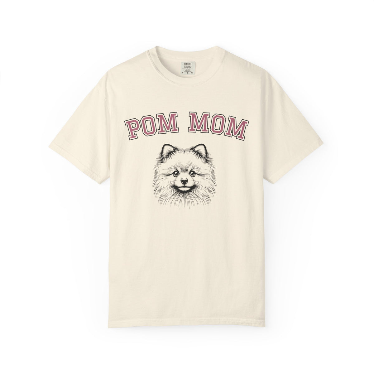 Pom Mom, Varsity - Comfort Colors | Trendy Women's T-Shirt. Direct to Garment. Printed & Shipped in the USA. Unisex Sizes.