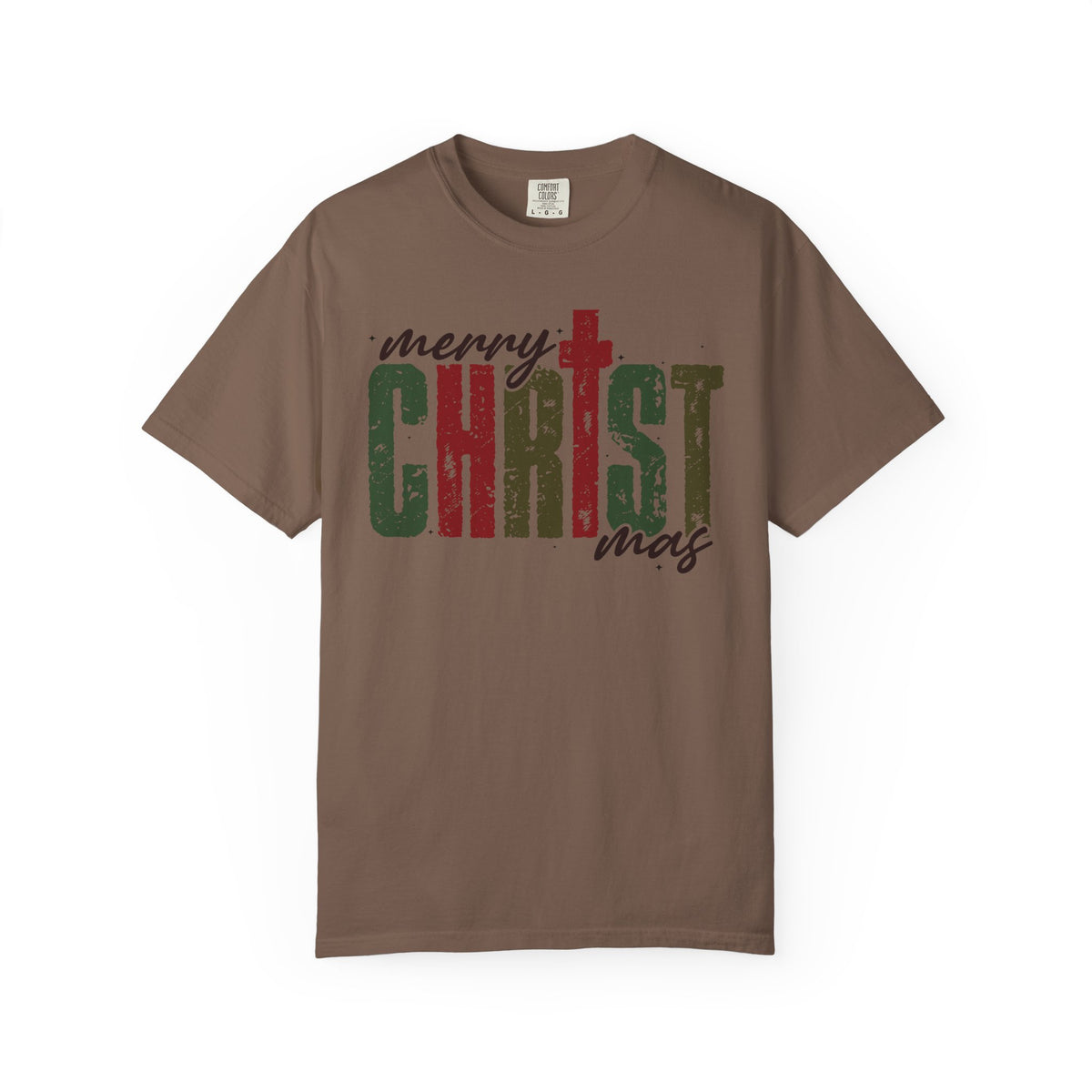 Distressed Merry ChrisTmas Faith - Comfort Colors | Trendy Men's and Women's T-Shirt. Direct to Garment. Printed & Shipped in the USA. Unisex Sizes.