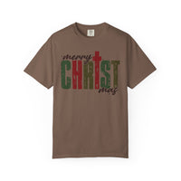 Distressed Merry ChrisTmas Faith - Comfort Colors | Trendy Men's and Women's T-Shirt. Direct to Garment. Printed & Shipped in the USA. Unisex Sizes.