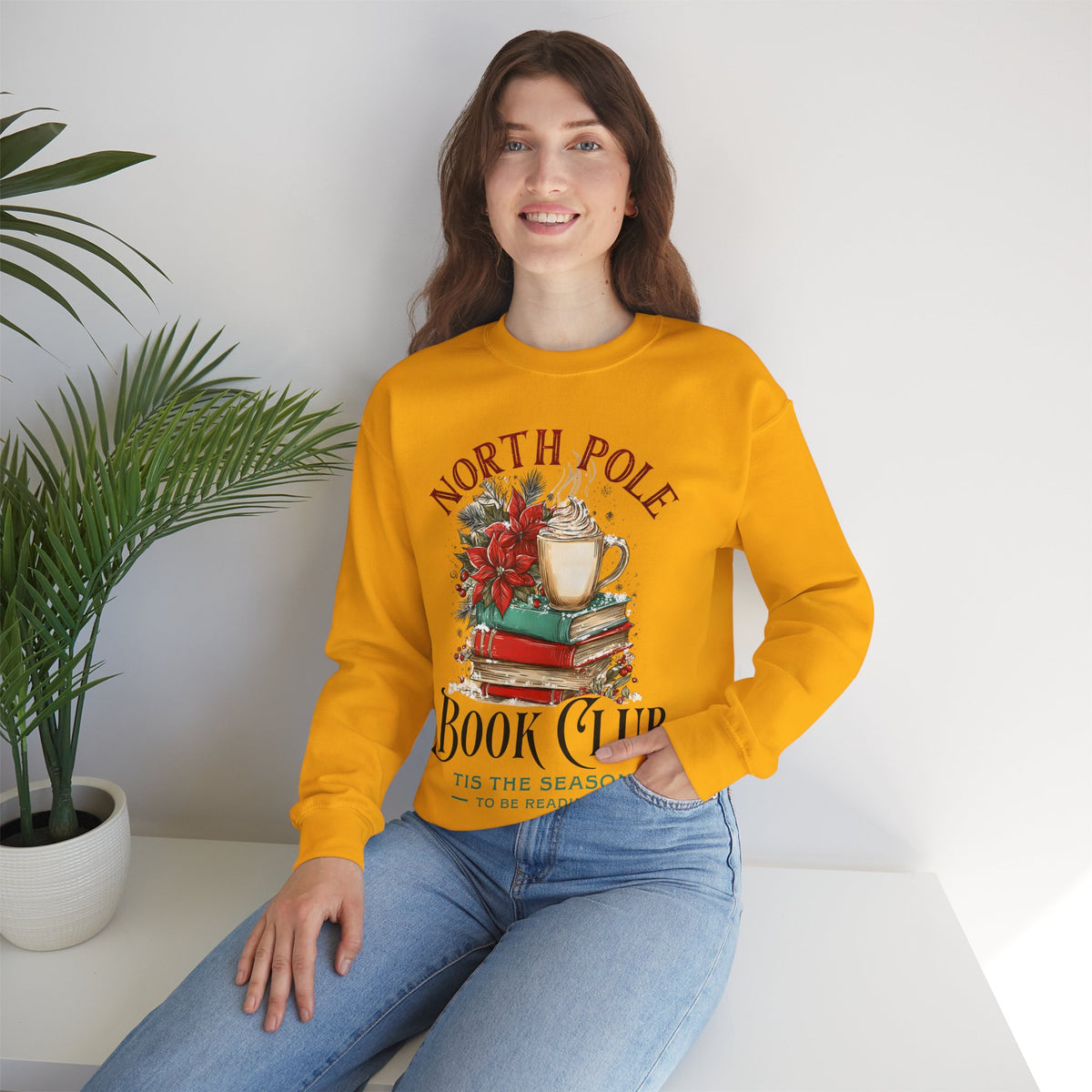 North Pole Book Club – Gildan Heavy Blend | Trendy Women’s Soft Sweatshirt. Direct to Garment. Printed & Shipped in the USA. Unisex Sizes.