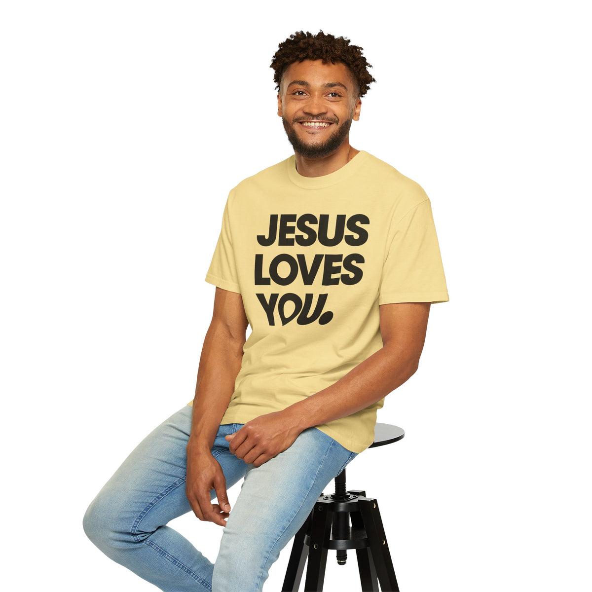Jesus Loves You - Comfort Colors | Trendy Women's and Men's T-Shirt. Direct to Garment. Printed & Shipped in the USA. Unisex Sizes.