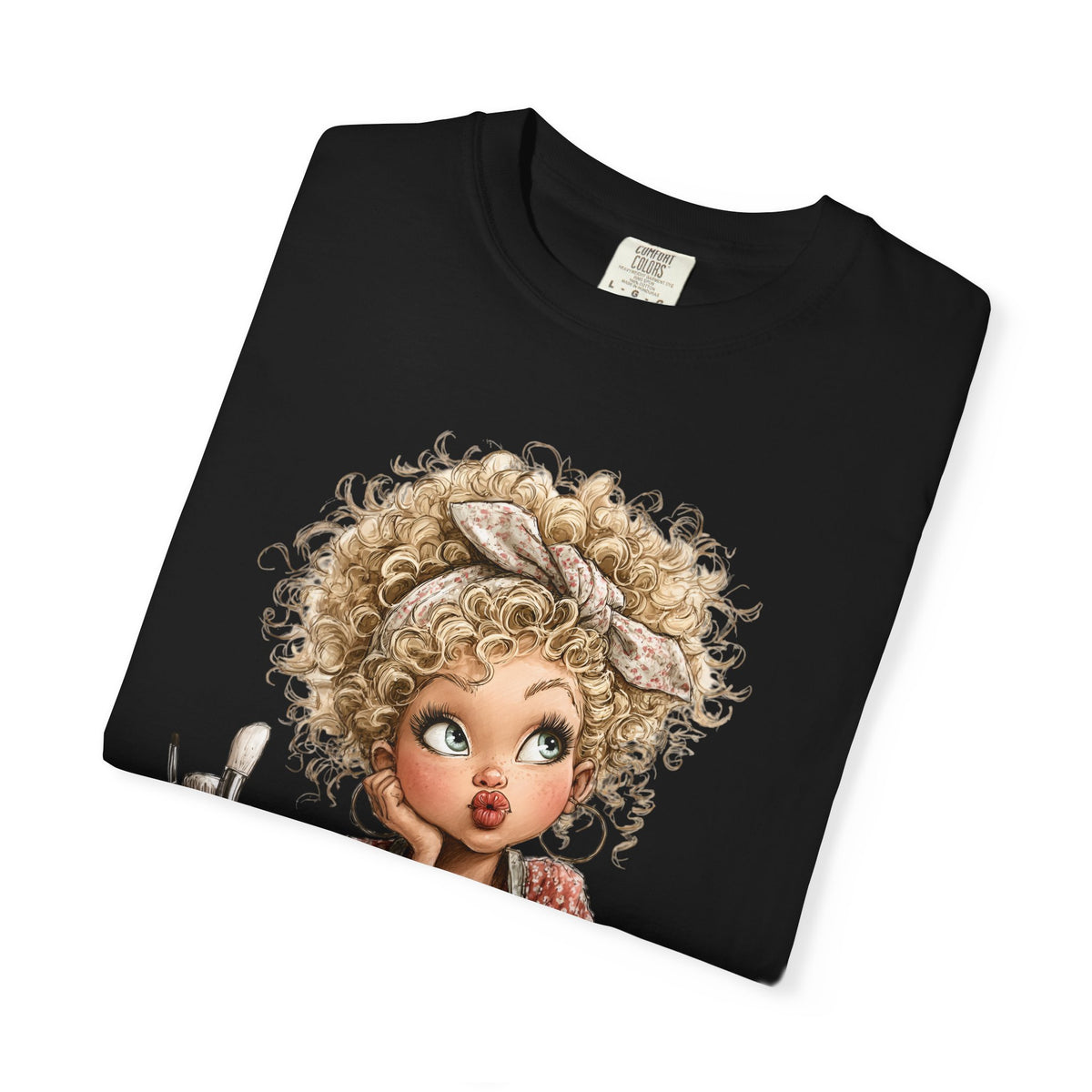 Cute Artist Curly Girl - Comfort Colors | Trendy Women's T-Shirt. Direct to Garment. Printed & Shipped in the USA. Unisex Sizes.