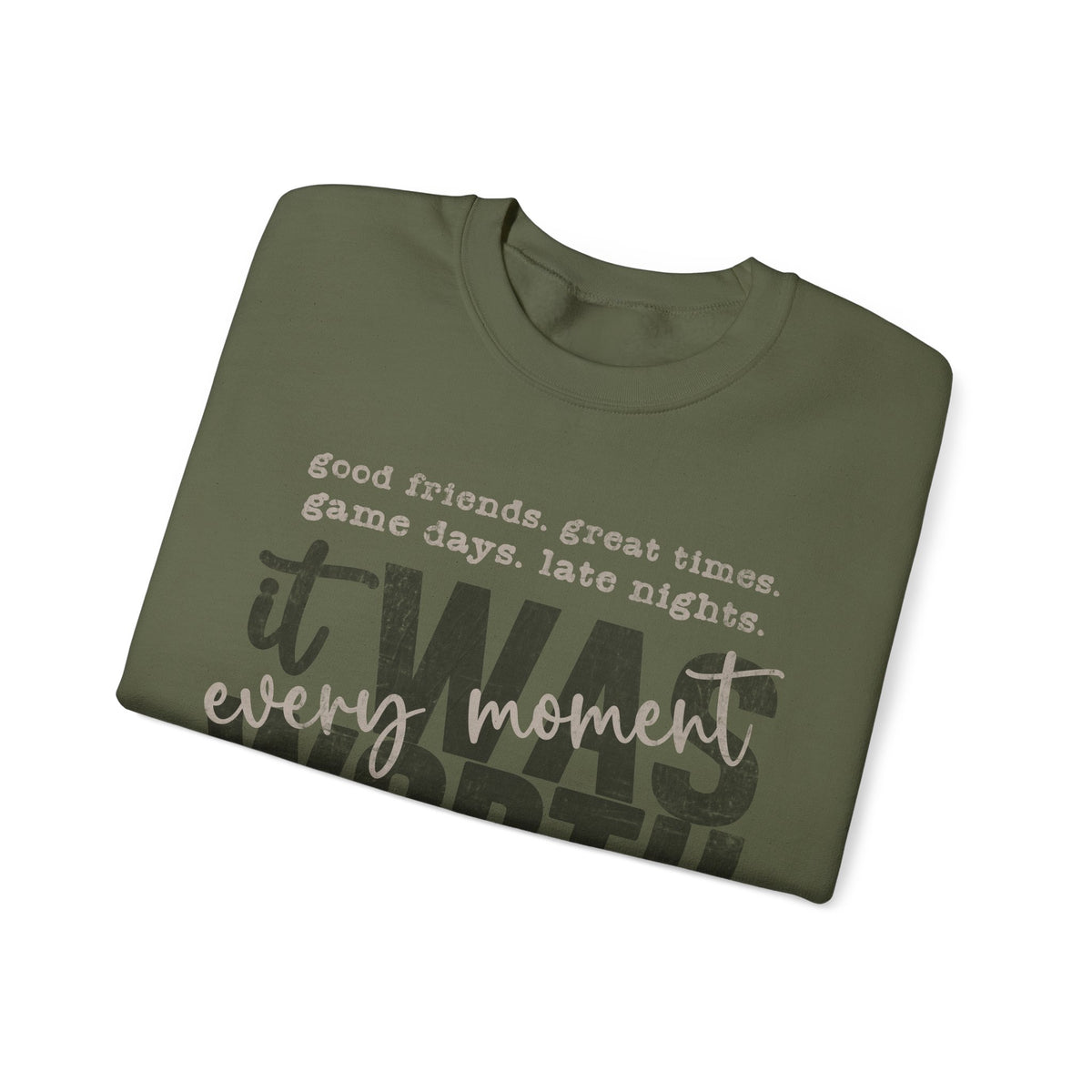 It Was Worth Every Moment | Class of 2026, Graduation – Gildan Heavy Blend | Trendy Women’s and Men's Soft Sweatshirt. Direct to Garment. Printed & Shipped in the USA. Unisex Sizes.