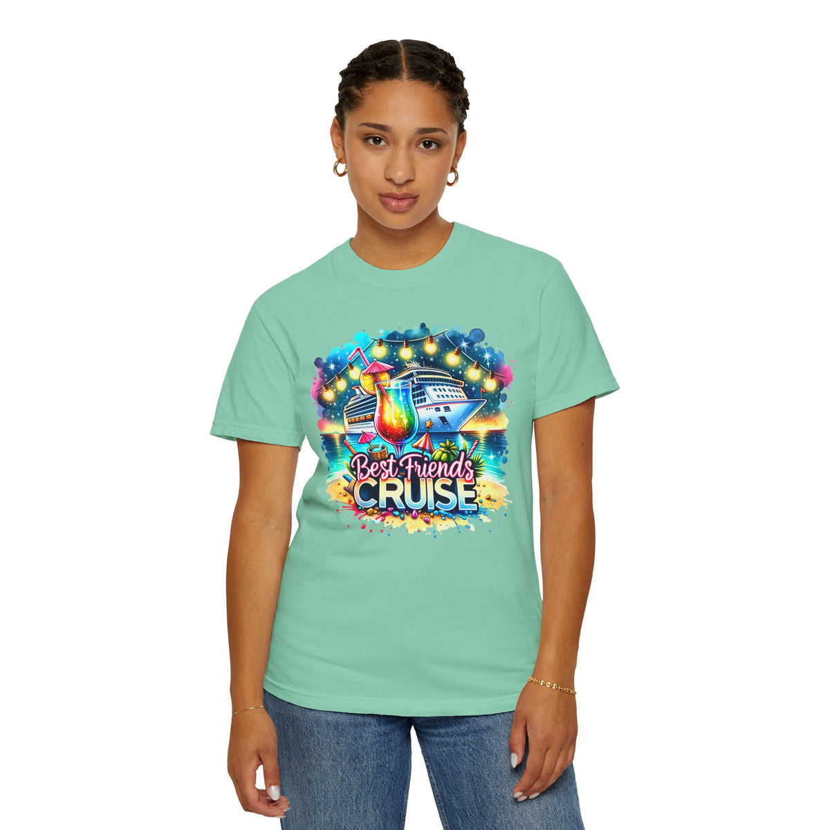Best Friends Cruise - Comfort Colors | Trendy Women's T-Shirt. Direct to Garment. Printed & Shipped in the USA. Unisex Sizes.
