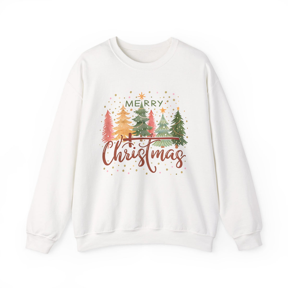 Merry ChrisTmas - Christian Faith – Gildan Heavy Blend | Trendy Women’s Soft Sweatshirt. Direct to Garment. Printed & Shipped in the USA. Unisex Sizes.