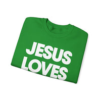 Jesus Loves You – Gildan Heavy Blend | Trendy Women’s and Men's Soft Sweatshirt. Direct to Garment. Printed & Shipped in the USA. Unisex Sizes.