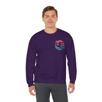 Sun Salt Sand, Beach Sunset - Front & Back Print – Gildan Heavy Blend | Trendy Women’s and Men's Soft Sweatshirt. Direct to Garment. Printed & Shipped in the USA. Unisex Sizes.