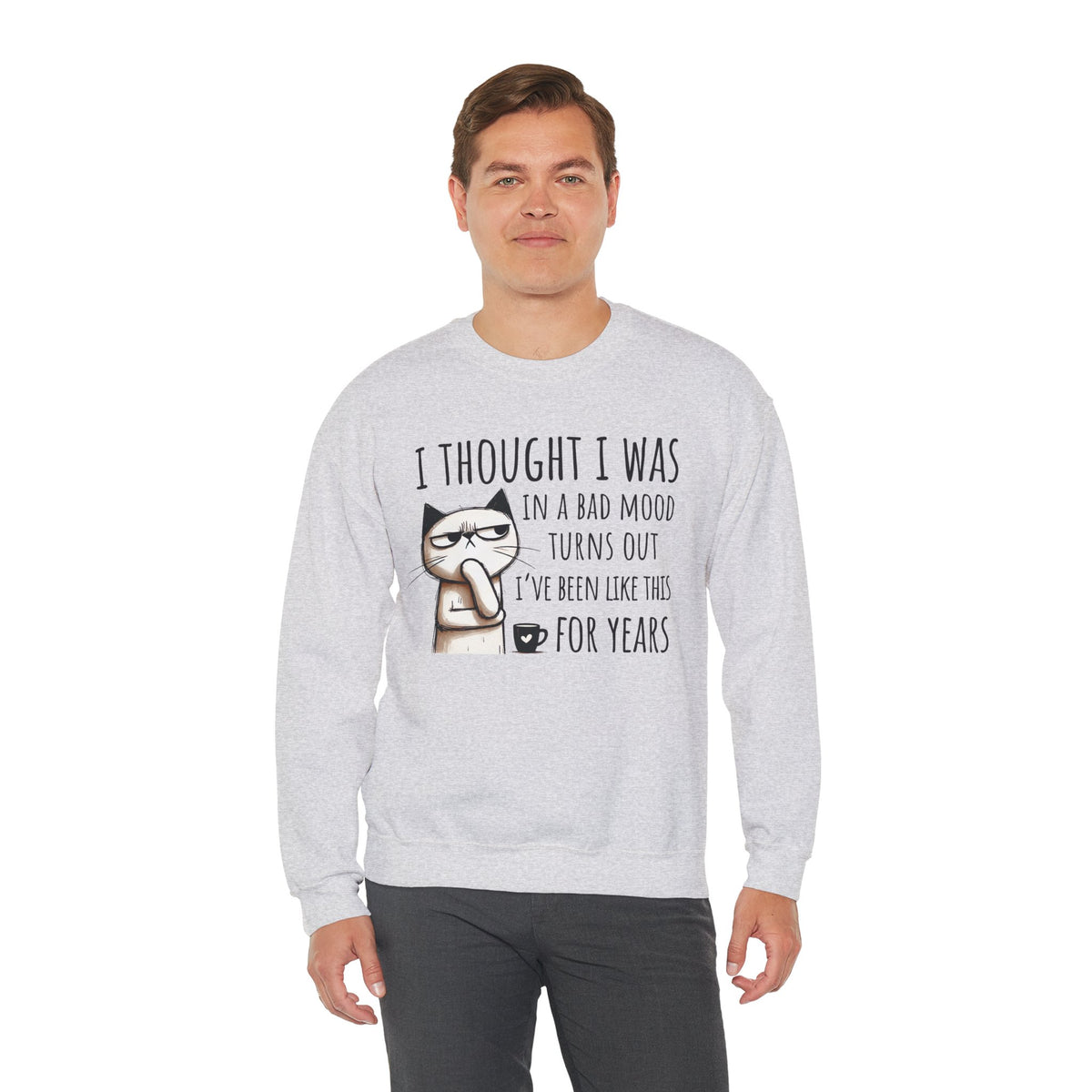 I Thought I Was In A Bad Mood, Grumpy Cat – Gildan Heavy Blend | Trendy Men's and Women’s Soft Sweatshirt. Direct to Garment. Printed & Shipped in the USA. Unisex Sizes.
