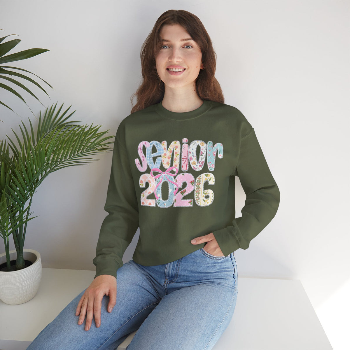 Class of 2026 Senior - Pink Coquette Bow – Gildan Heavy Blend | Trendy Women’s Soft Sweatshirt. Direct to Garment. Printed & Shipped in the USA. Unisex Sizes.