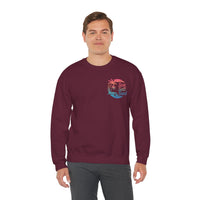 Sun Salt Sand, Beach Sunset - Front & Back Print – Gildan Heavy Blend | Trendy Women’s and Men's Soft Sweatshirt. Direct to Garment. Printed & Shipped in the USA. Unisex Sizes.