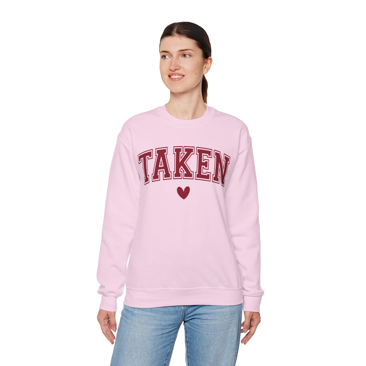 Taken - Varsity – Gildan Heavy Blend | Trendy Women’s Soft Sweatshirt. Direct to Garment. Printed & Shipped in the USA. Unisex Sizes.