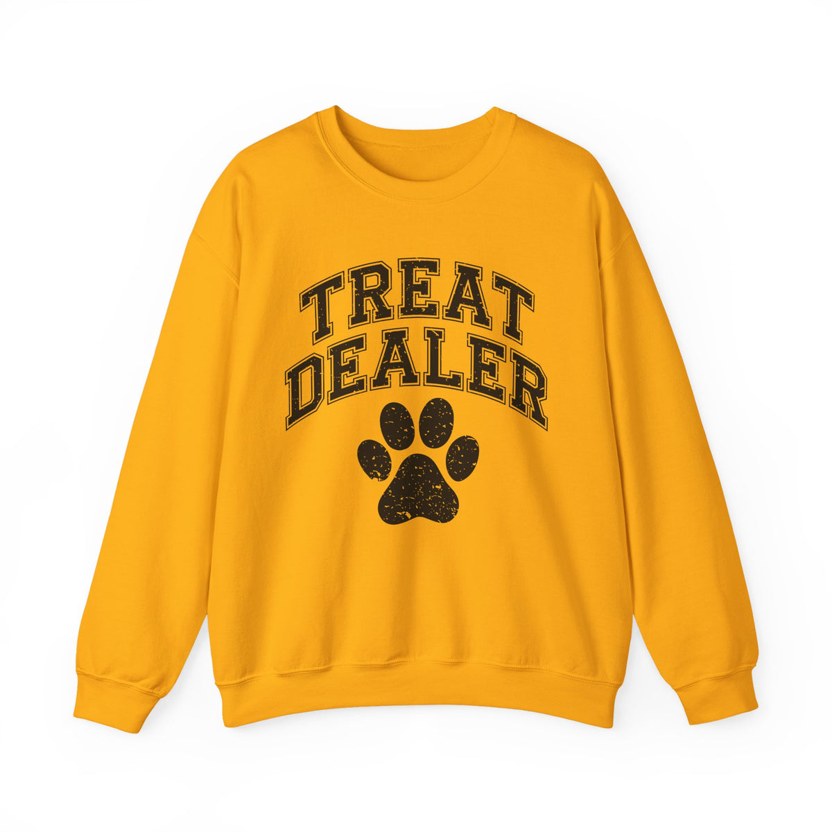 Treat Dealer, Dog Lover – Gildan Heavy Blend | Trendy Men's and Women’s Soft Sweatshirt. Direct to Garment. Printed & Shipped in the USA. Unisex Sizes.