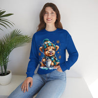 Winter Baby Highland Cow with Cocoa – Gildan Heavy Blend | Trendy Women’s Soft Sweatshirt. Direct to Garment. Printed & Shipped in the USA. Unisex Sizes.