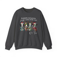 Christmas Cows - Probably Just Gonna Jingle Some Of The Way – Gildan Heavy Blend | Trendy Women’s and Men's Soft Sweatshirt. Direct to Garment. Printed & Shipped in the USA. Unisex Sizes.