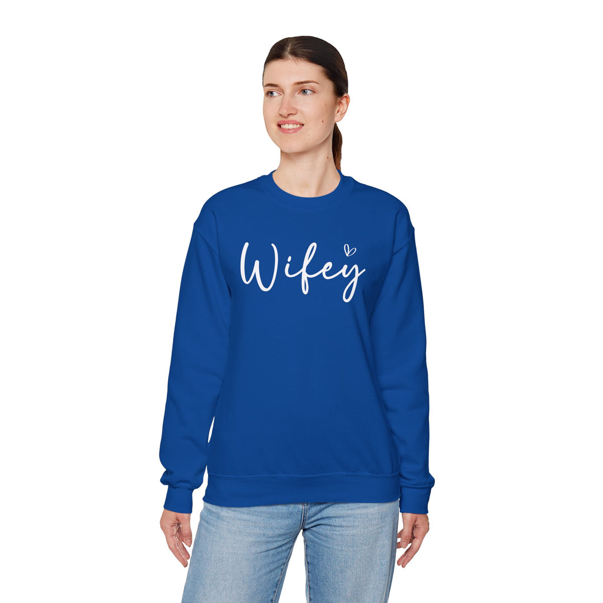 Wifey – Gildan Heavy Blend | Trendy Women’s Soft Sweatshirt. Direct to Garment. Printed & Shipped in the USA. Unisex Sizes.