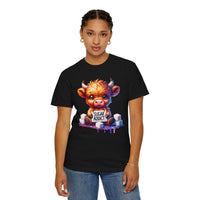 Sugar Addict Highland Cow - Comfort Colors | Trendy Women's T-Shirt. Direct to Garment. Printed & Shipped in the USA. Unisex Sizes.