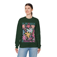 The Lord Is Greater Than The Giants You Face – Gildan Heavy Blend | Trendy Women’s Soft Sweatshirt. Direct to Garment. Printed & Shipped in the USA. Unisex Sizes.