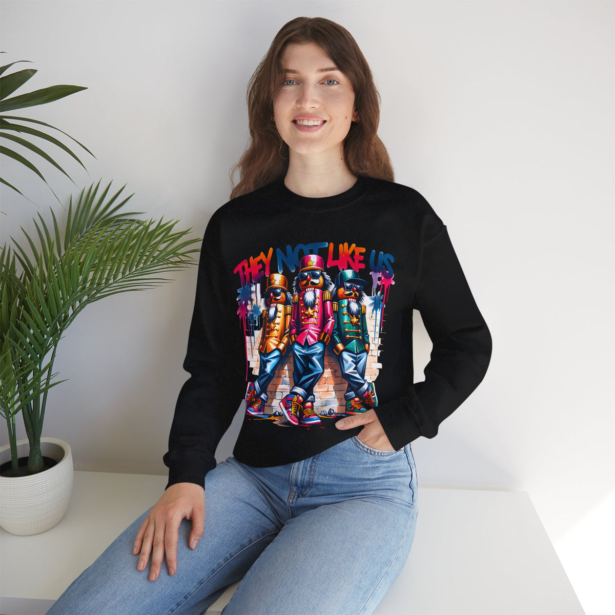 They Not Like Us Nutcracker Trio Christmas – Gildan Heavy Blend | Trendy Women’s and Men's Soft Sweatshirt. Direct to Garment. Printed & Shipped in the USA. Unisex Sizes.