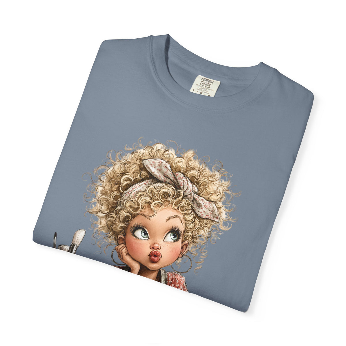 Cute Artist Curly Girl - Comfort Colors | Trendy Women's T-Shirt. Direct to Garment. Printed & Shipped in the USA. Unisex Sizes.